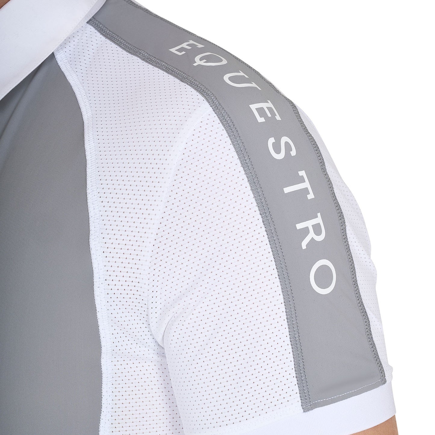 Polo de hombre de concurso slim fit cuatro botones Equestro - Frost Grey