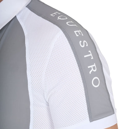 Polo de hombre de concurso slim fit cuatro botones Equestro - Frost Grey