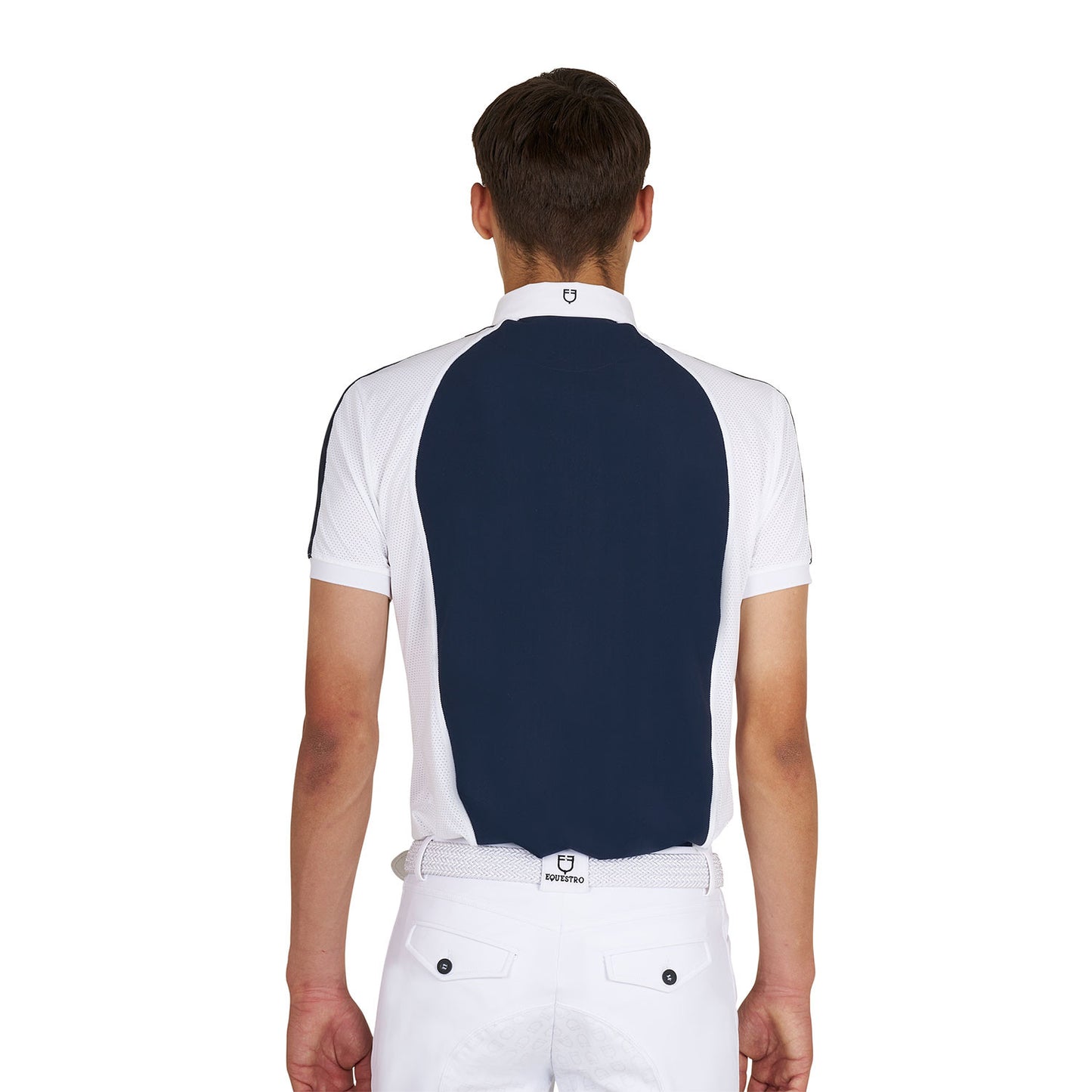Polo de hombre de concurso slim fit cuatro botones Equestro - Navy Blazer