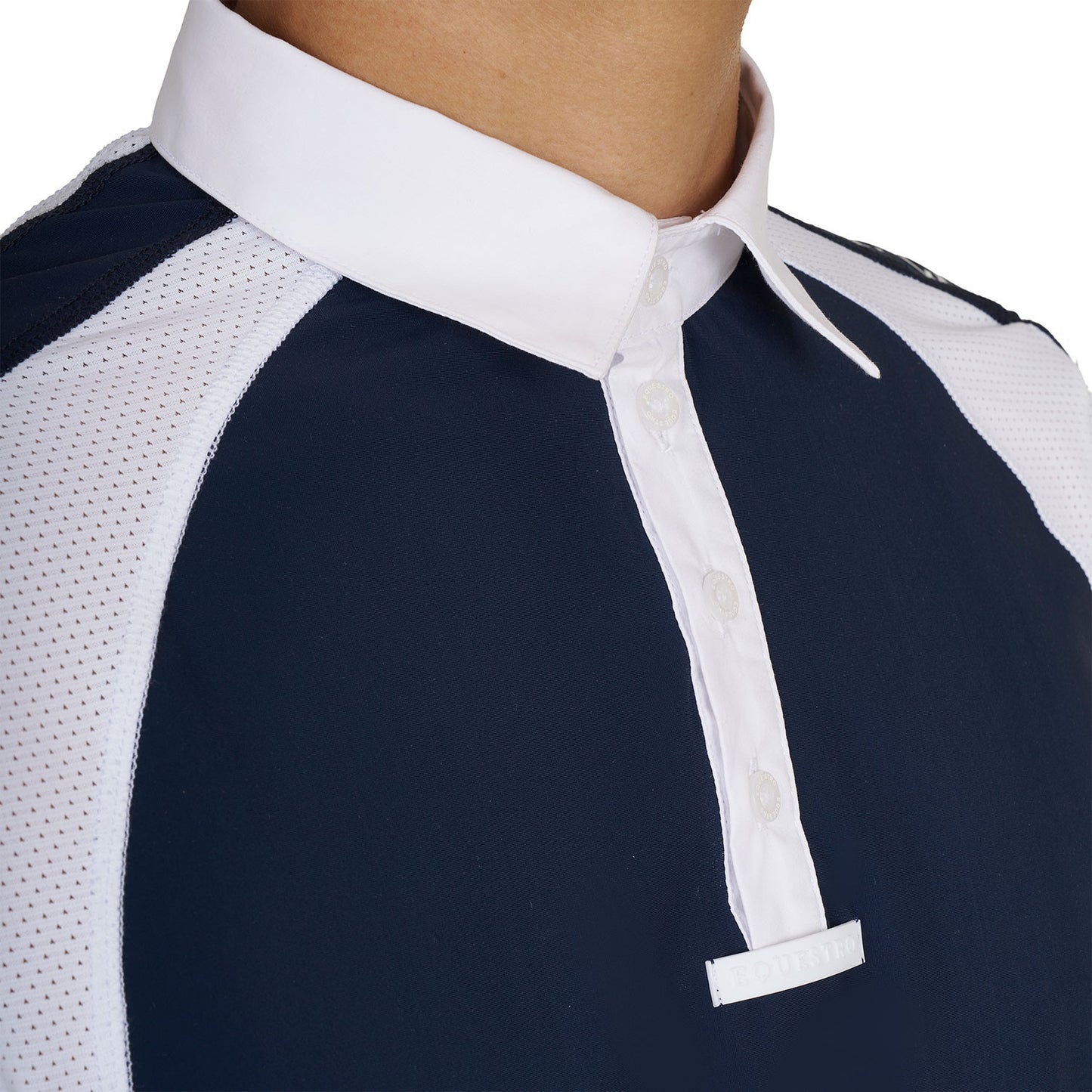 Polo de hombre de concurso slim fit cuatro botones Equestro - Navy Blazer