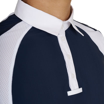 Polo de hombre de concurso slim fit cuatro botones Equestro - Navy Blazer
