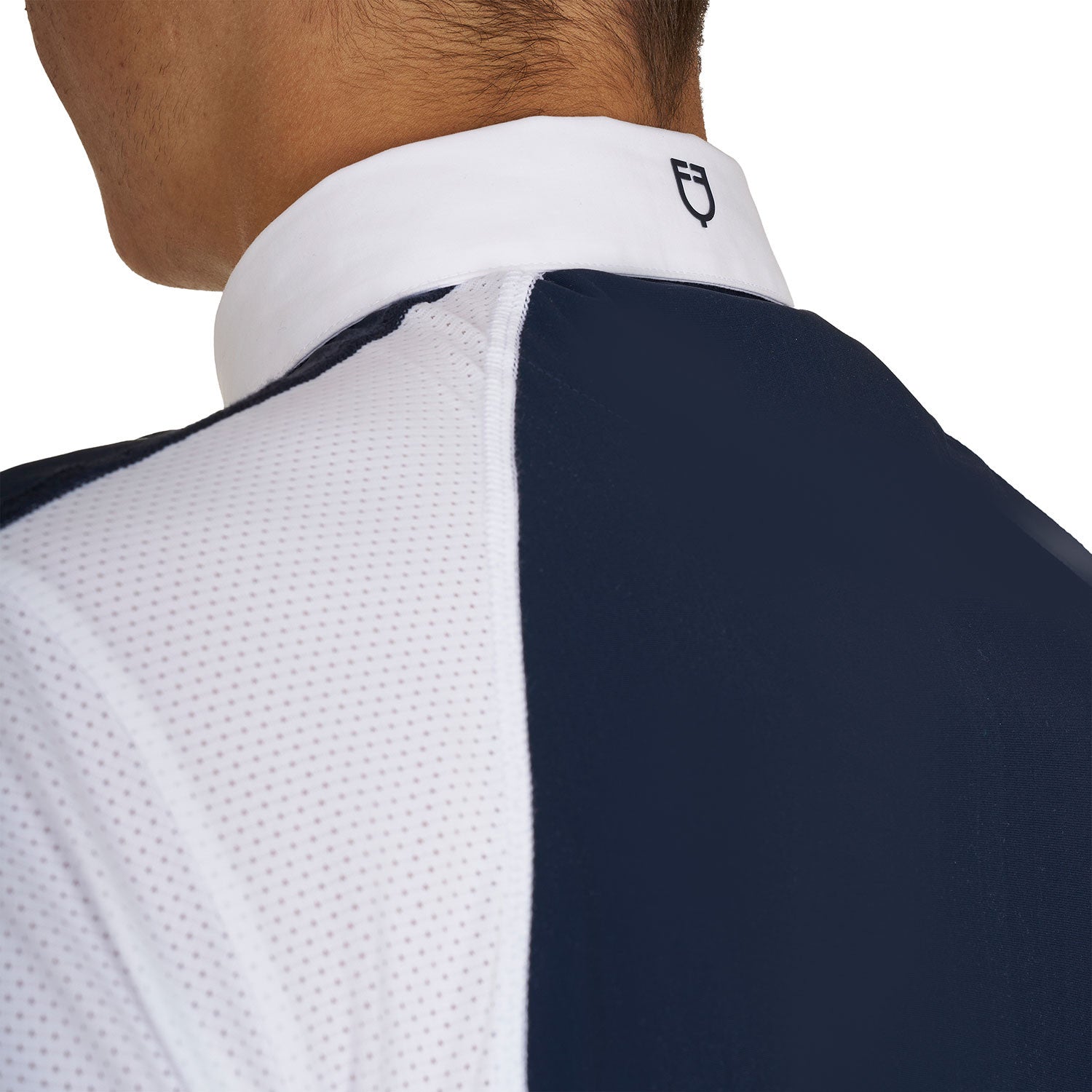 Polo de hombre de concurso slim fit cuatro botones Equestro - Navy Blazer