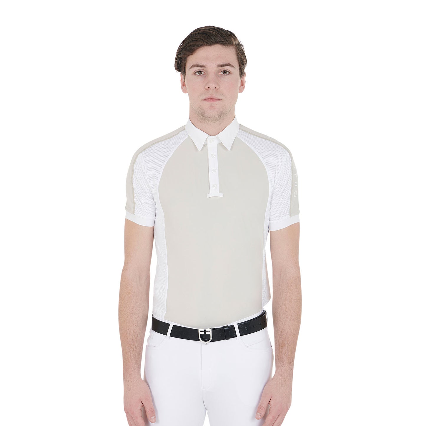 Polo de hombre de concurso slim fit cuatro botones Equestro - Greige
