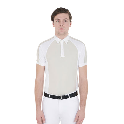 Polo de hombre de concurso slim fit cuatro botones Equestro - Greige