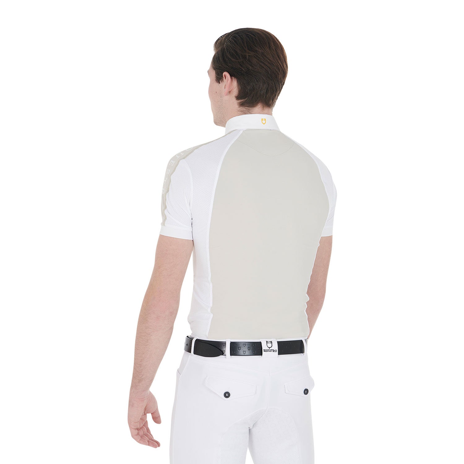 Polo de hombre de concurso slim fit cuatro botones Equestro - Greige