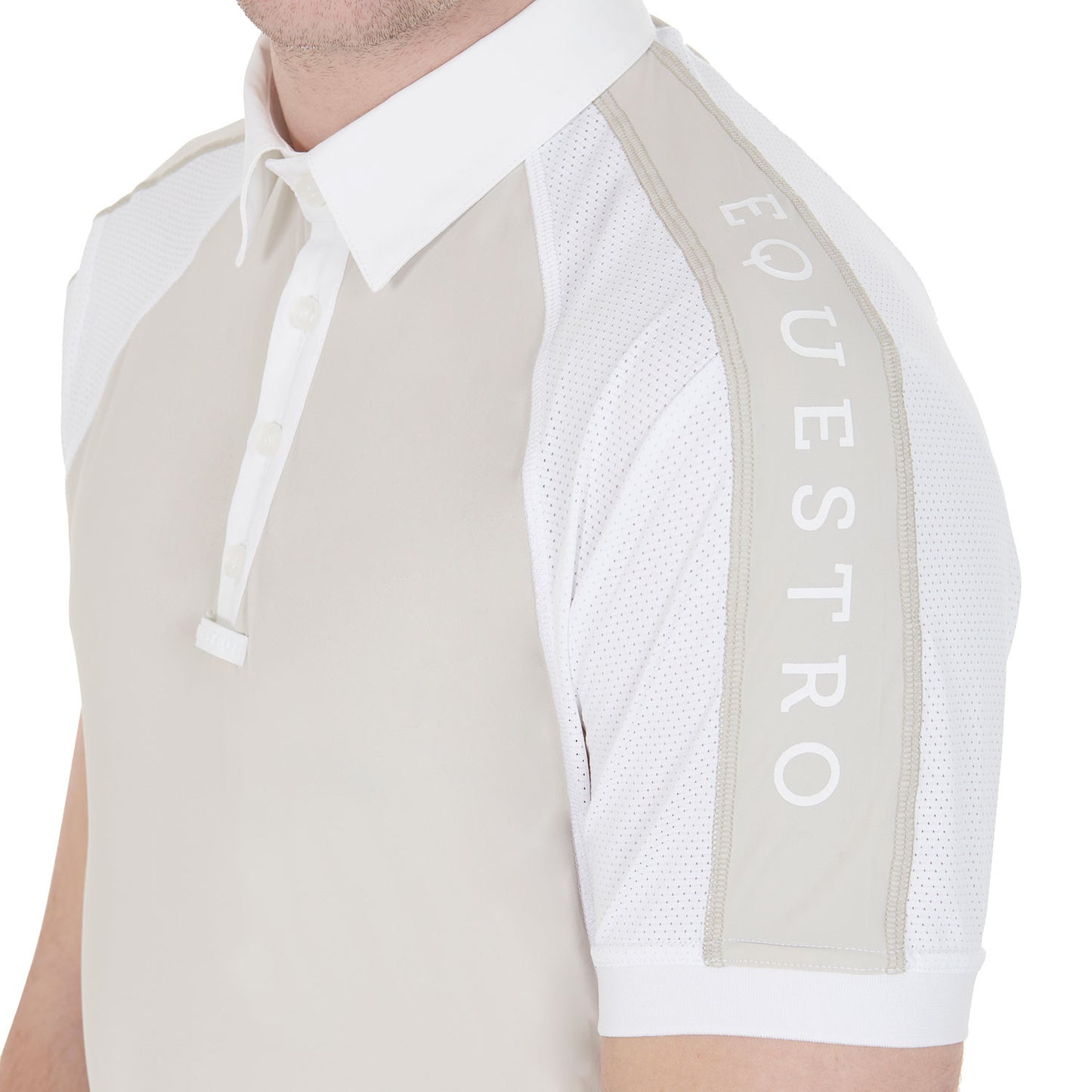 Polo de hombre de concurso slim fit cuatro botones Equestro - Greige