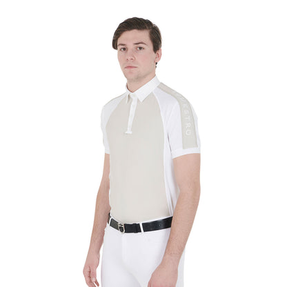 Polo de hombre de concurso slim fit cuatro botones Equestro - Greige