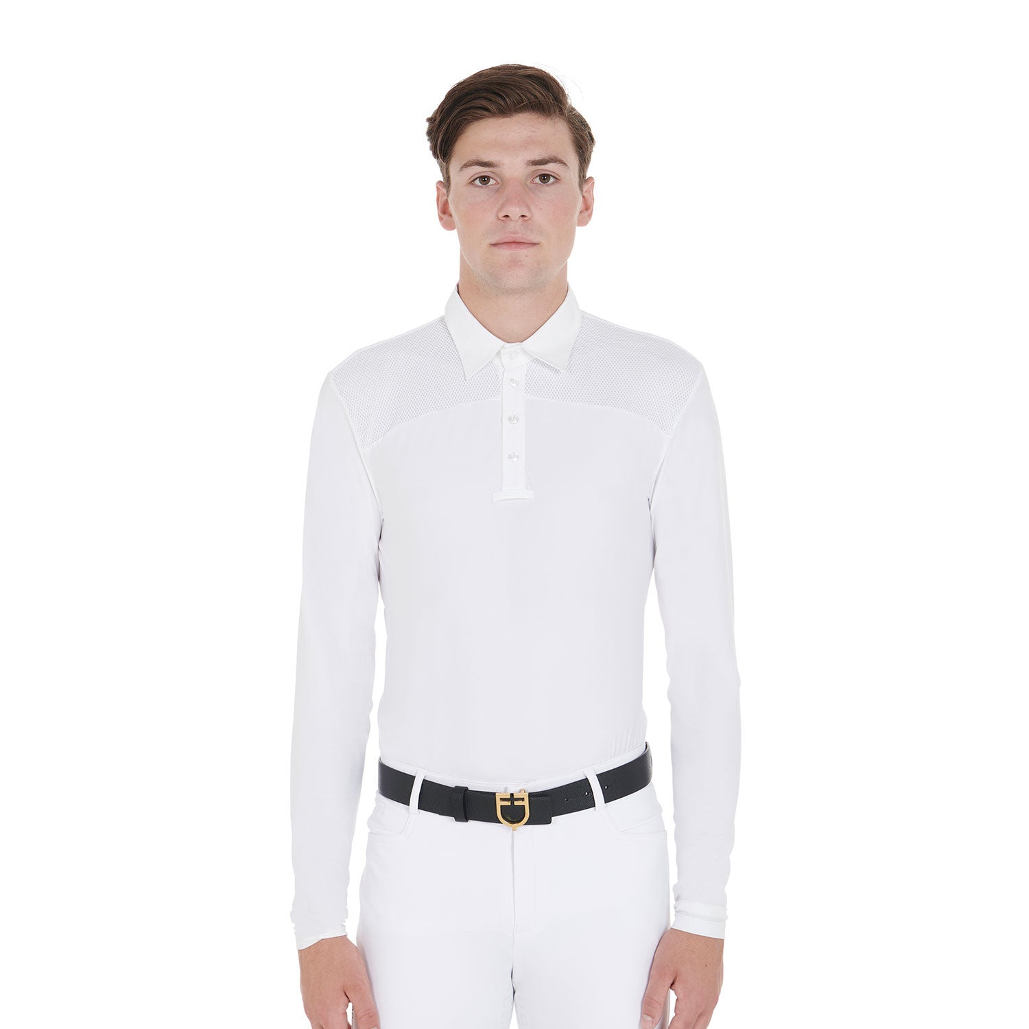 Polo de hombre de concurso de manga larga Equestro