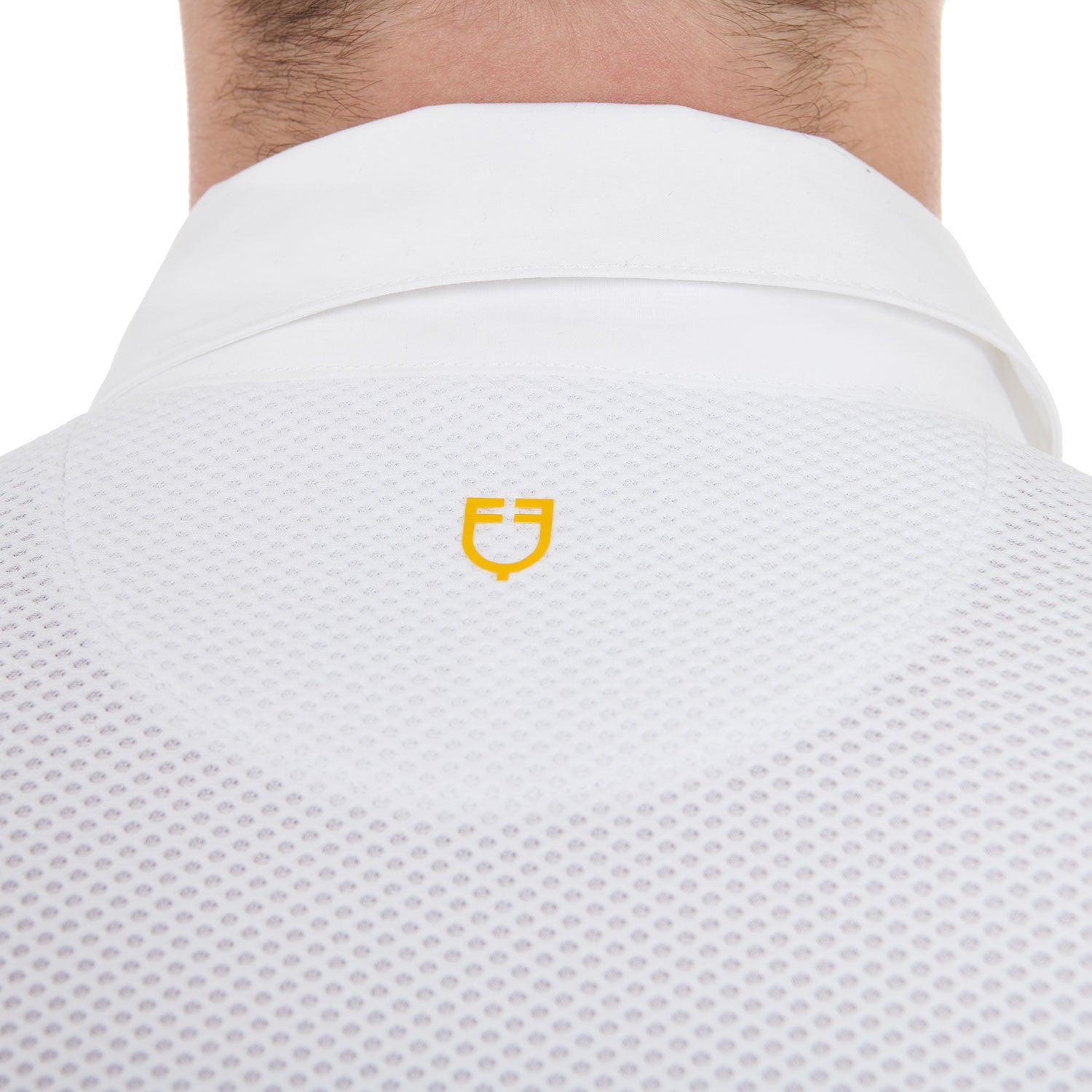 Polo de hombre de concurso de manga larga Equestro - White/White