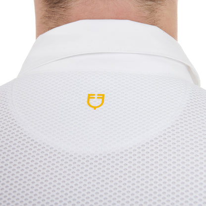 Polo de hombre de concurso de manga larga Equestro - White/White