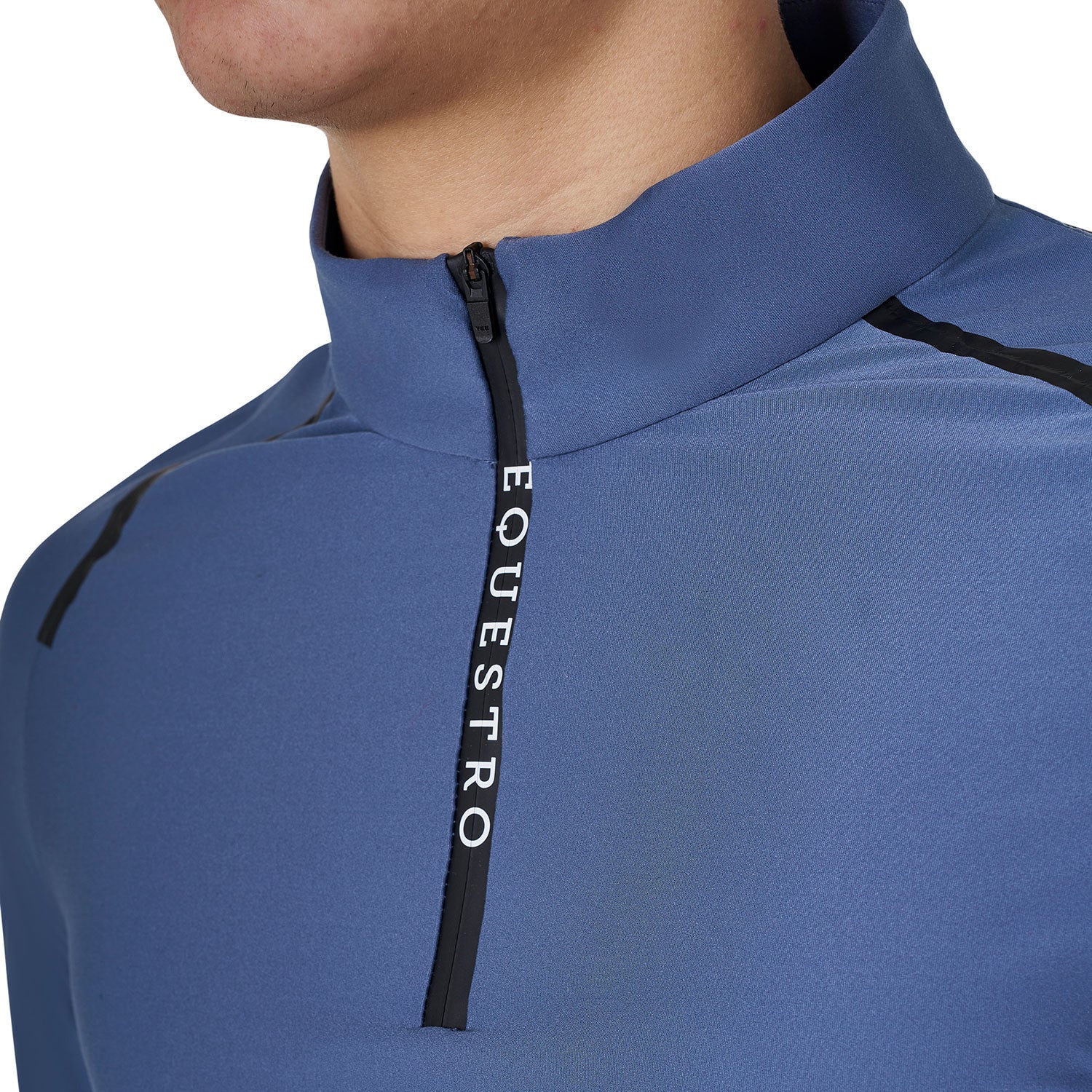 Polo de hombre de entrenamiento slim fit de manga larga Equestro - Bering Sea
