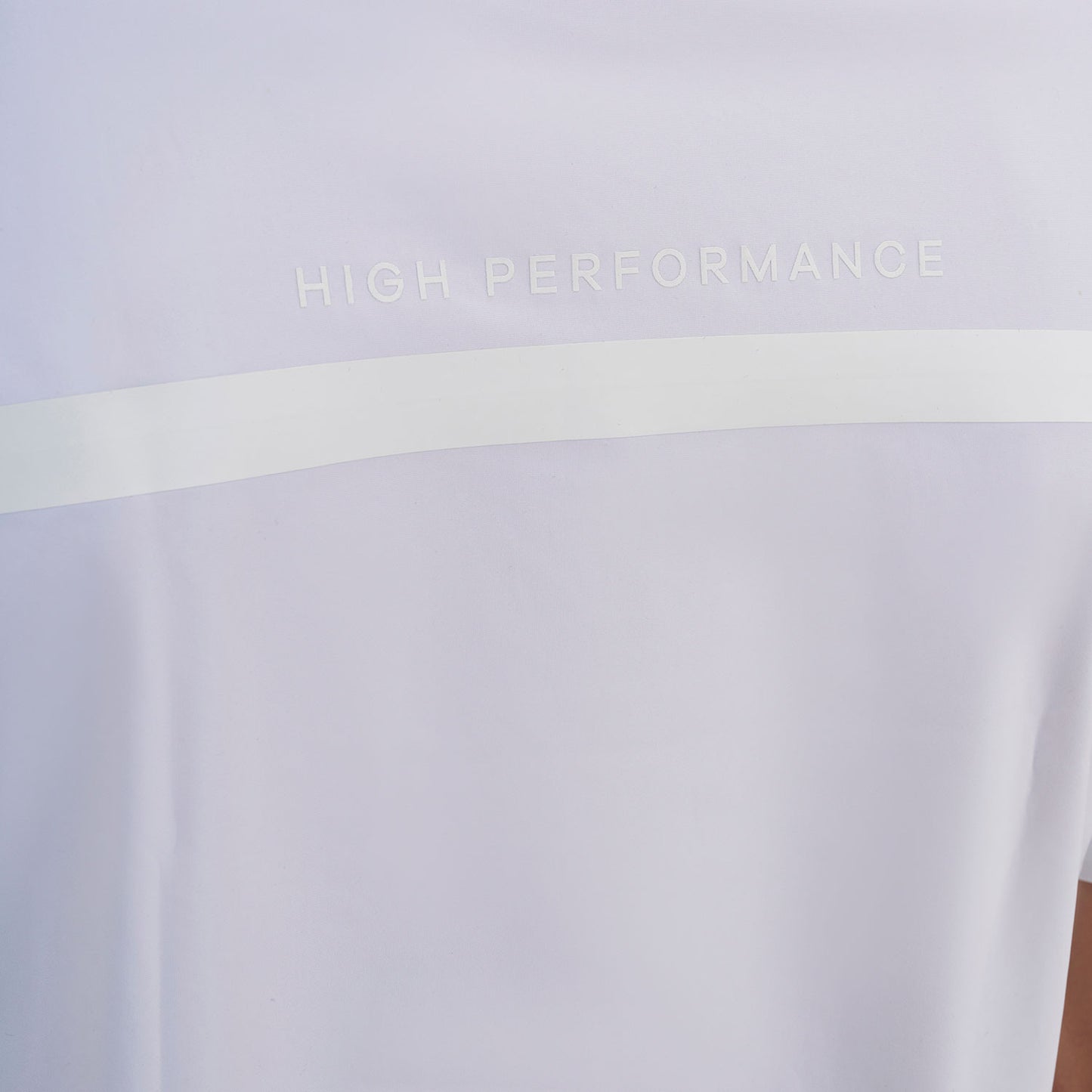 Polo concurso hombre Equestro Ridertechnology manga corta y cremallera - Blanco