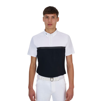 Polo concurso hombre Equestro Ridertechnology manga corta y cremallera