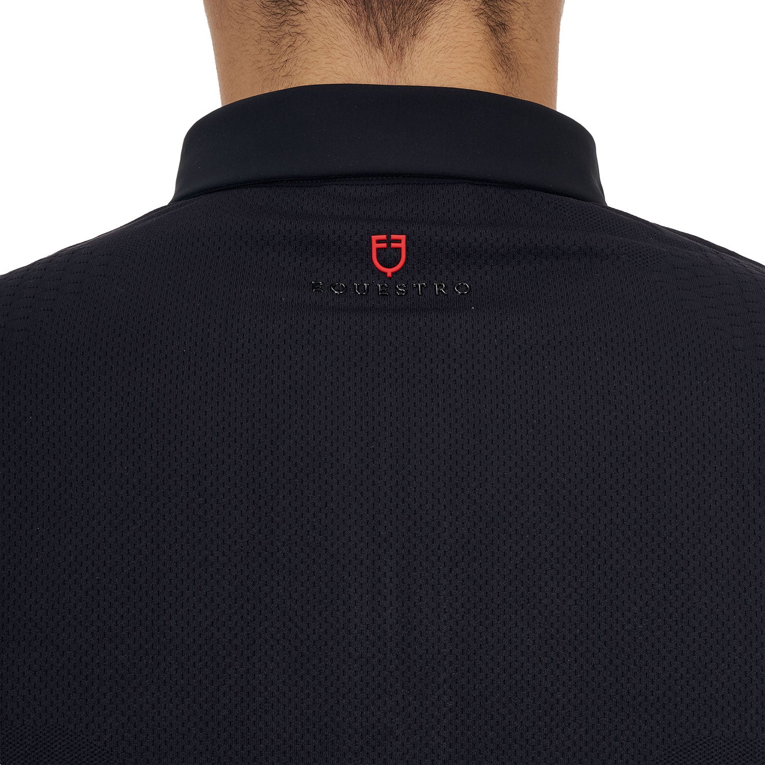 Polo de entrenamiento para hombre Equestro Ridertechnology manga larga y cremallera - Negro