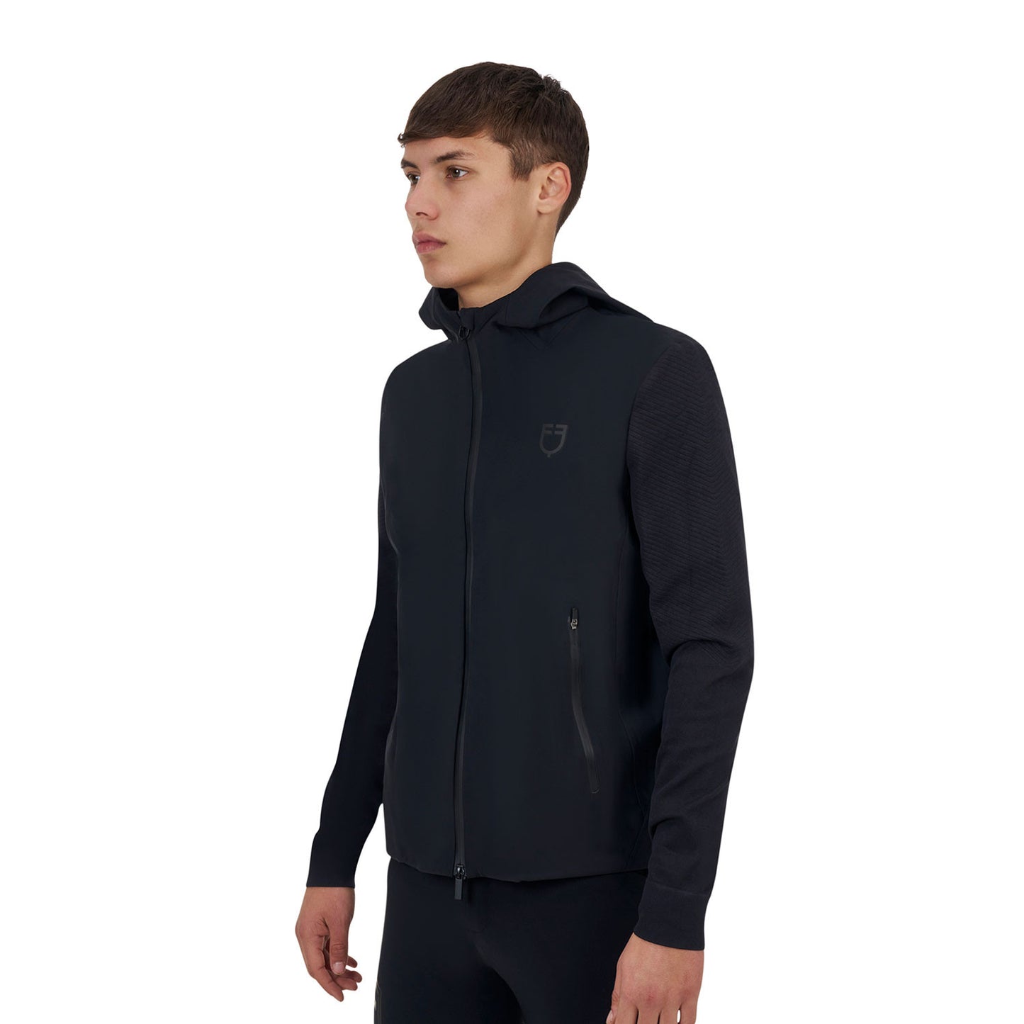 Sudadera técnica de hombre Equestro Ridertechnology con capucha - Negro