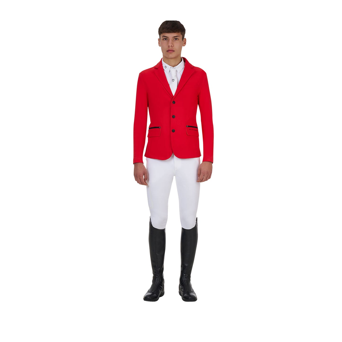 Chaqueta concurso hombre Equestro Ridertechnology costuras termoselladas - High Risk Red