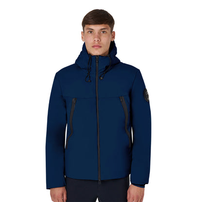 Chaqueta de hombre impermeable y cortaviento de nailon Equestro - Navy Blazer