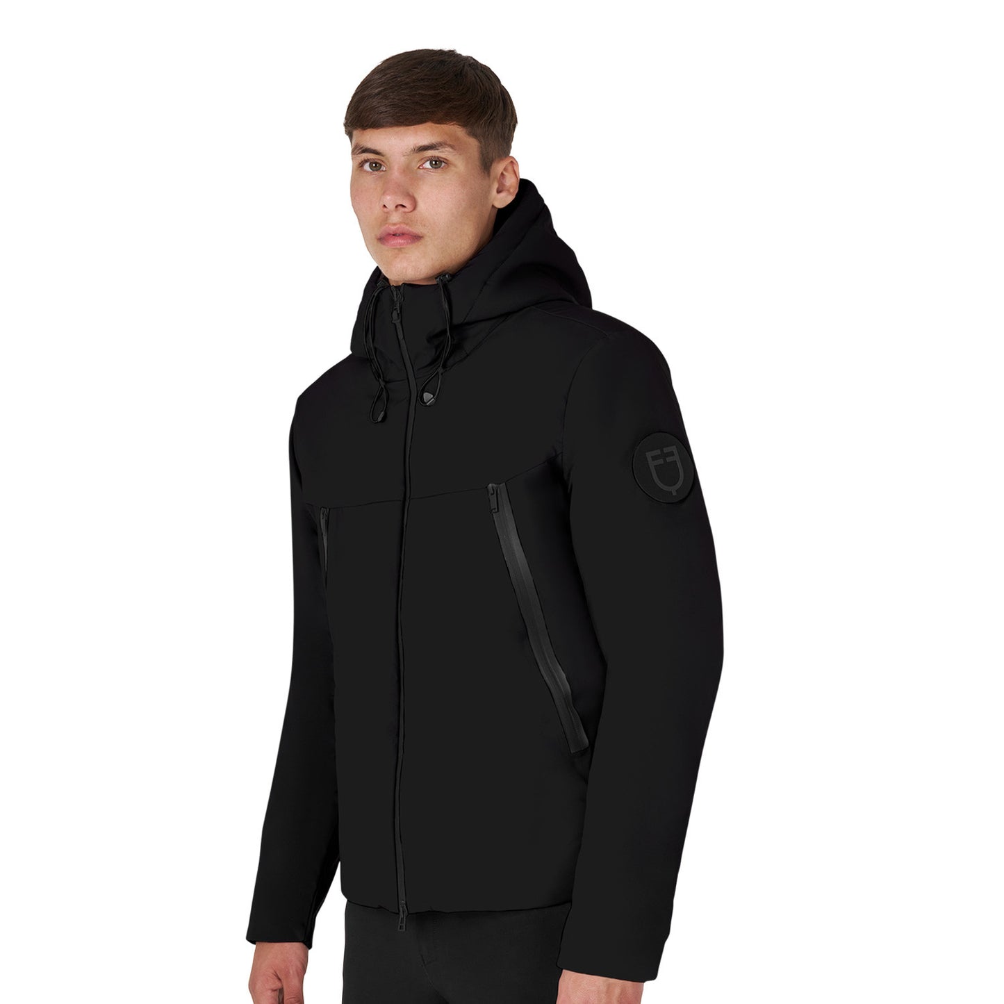 Chaqueta de hombre impermeable y cortaviento de nailon Equestro - Negro