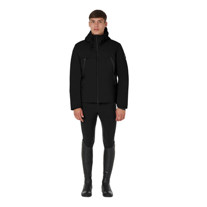 Chaqueta de hombre impermeable y cortaviento de nailon Equestro - Negro