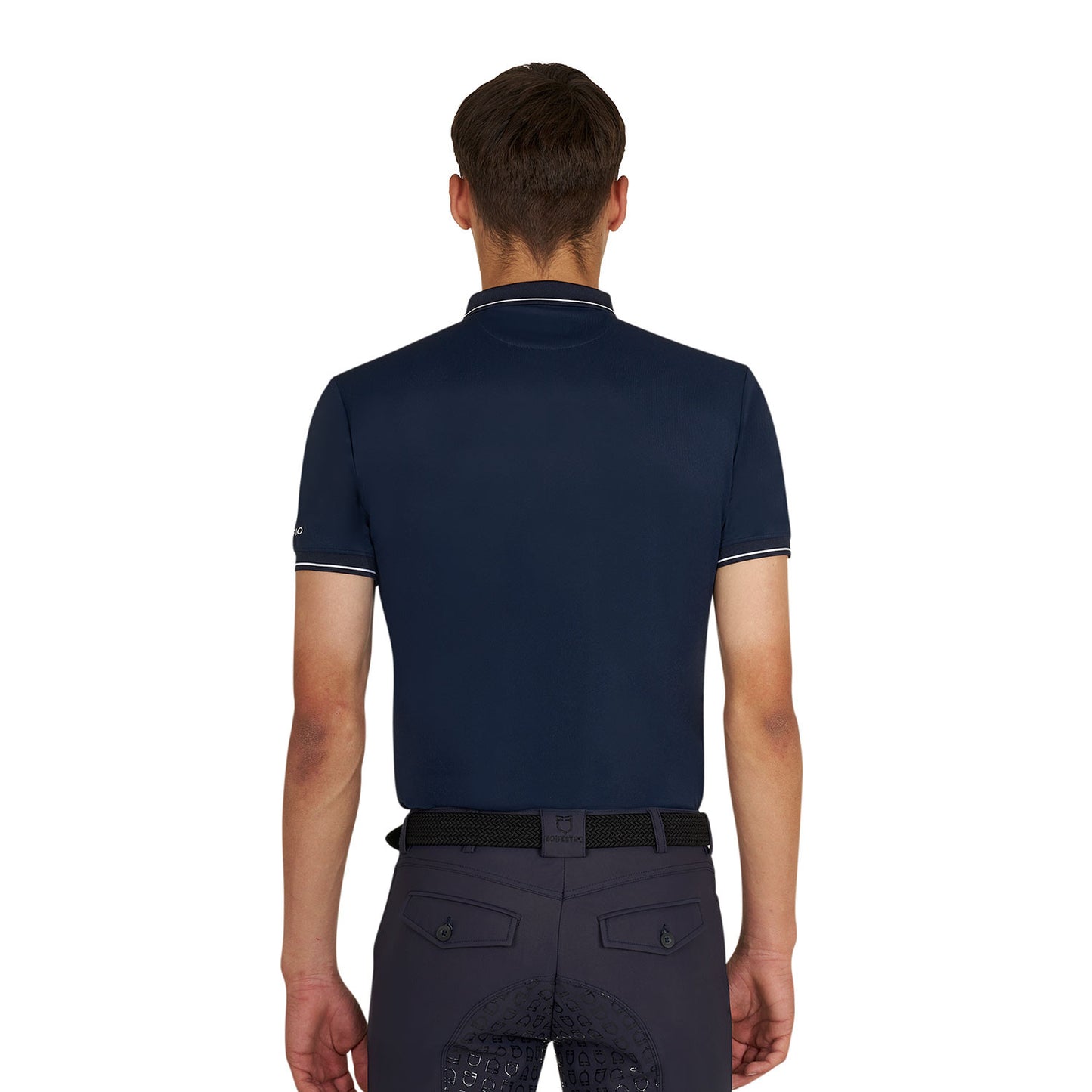 Polo de entrenamiento para hombre con detalles en contraste Equestro - Navy Blazer (19-3923)/White
