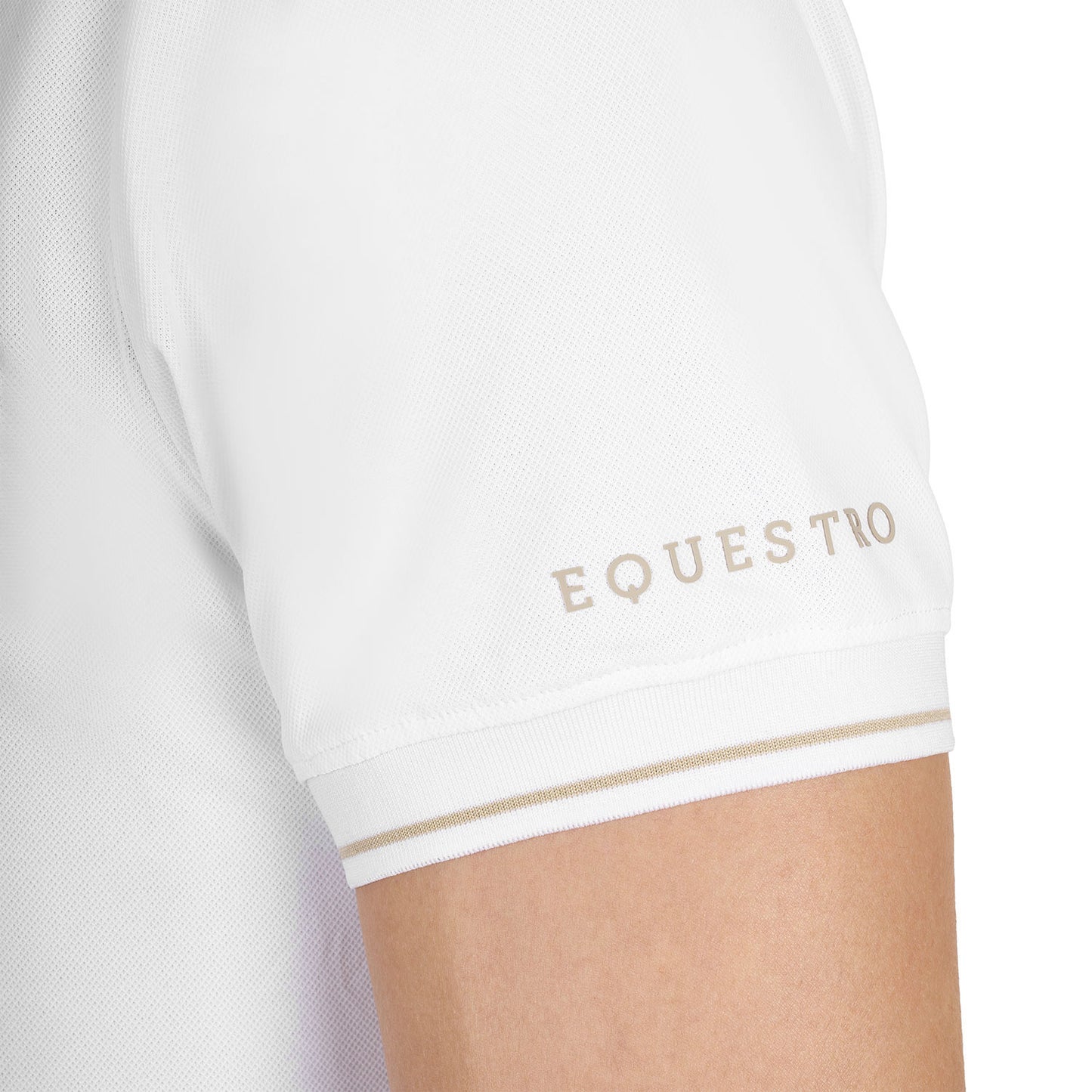 Polo de entrenamiento para hombre con detalles en contraste Equestro - White/Oxford Tan