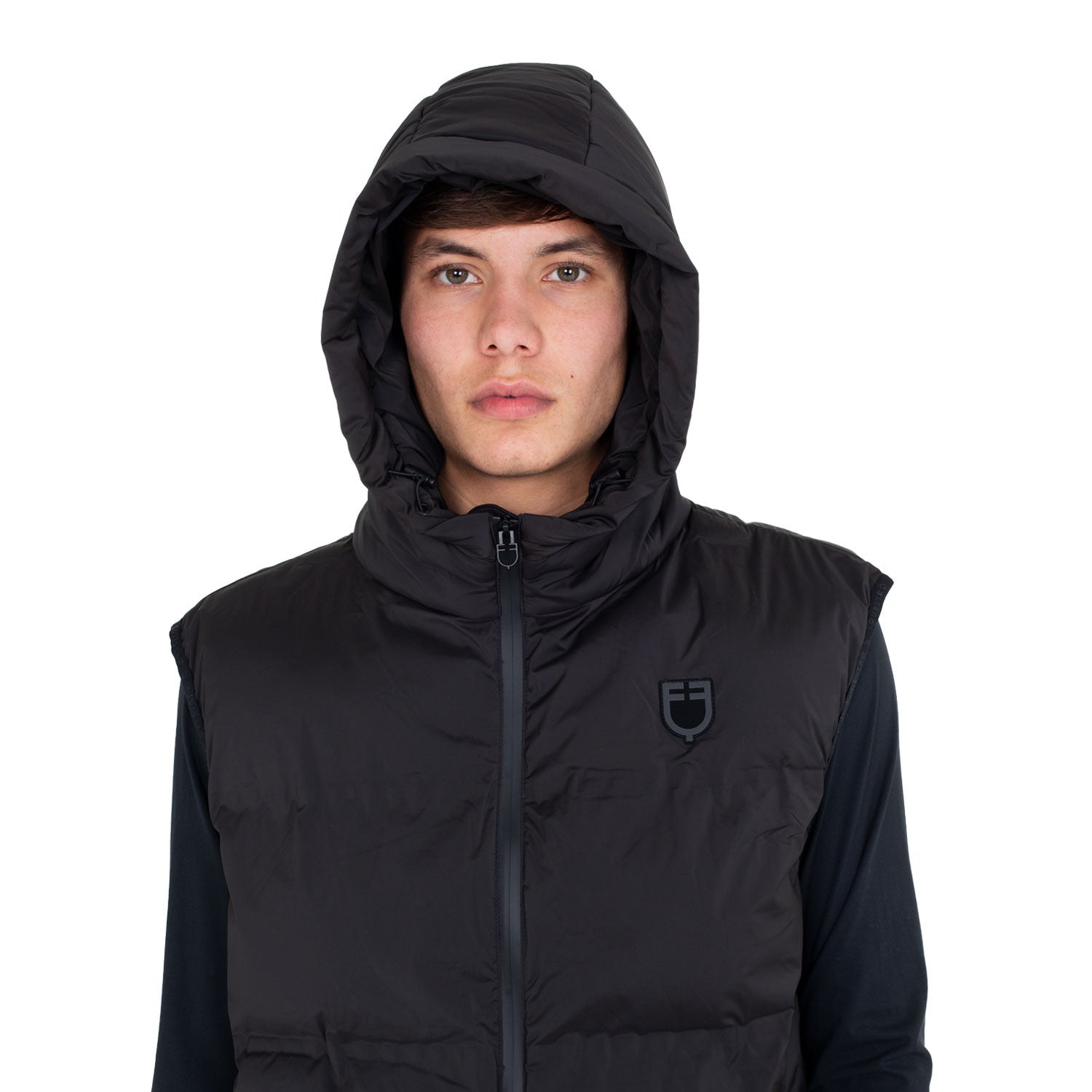 Chaleco técnico para hombre con capucha Ridertechnology Equestro - Negro