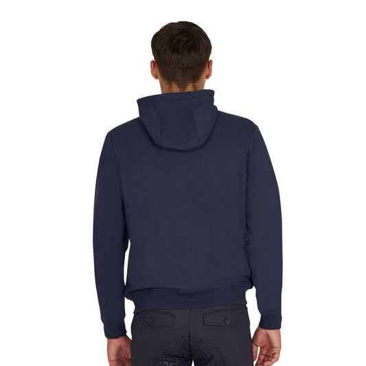 Sudadera de hombre con capucha ajustable y cremallera Equestro - Navy Blazer