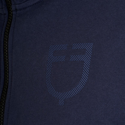 Sudadera de hombre con capucha ajustable y cremallera Equestro - Navy Blazer