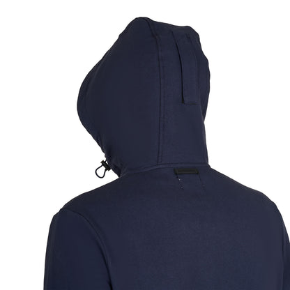 Sudadera de hombre con capucha ajustable y cremallera Equestro - Navy Blazer