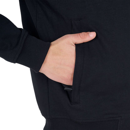 Sudadera de hombre con capucha ajustable y cremallera Equestro - Negro