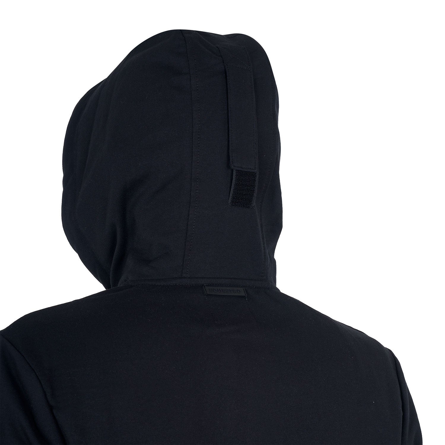 Sudadera de hombre con capucha ajustable y cremallera Equestro - Negro