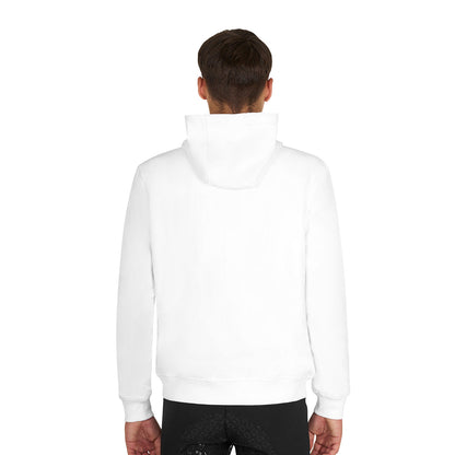 Sudadera de hombre con capucha ajustable y cremallera Equestro - Blanco