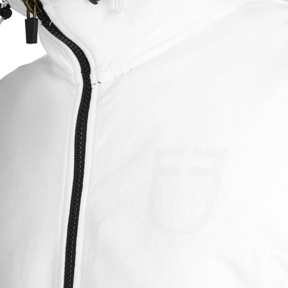 Sudadera de hombre con capucha ajustable y cremallera Equestro - Blanco