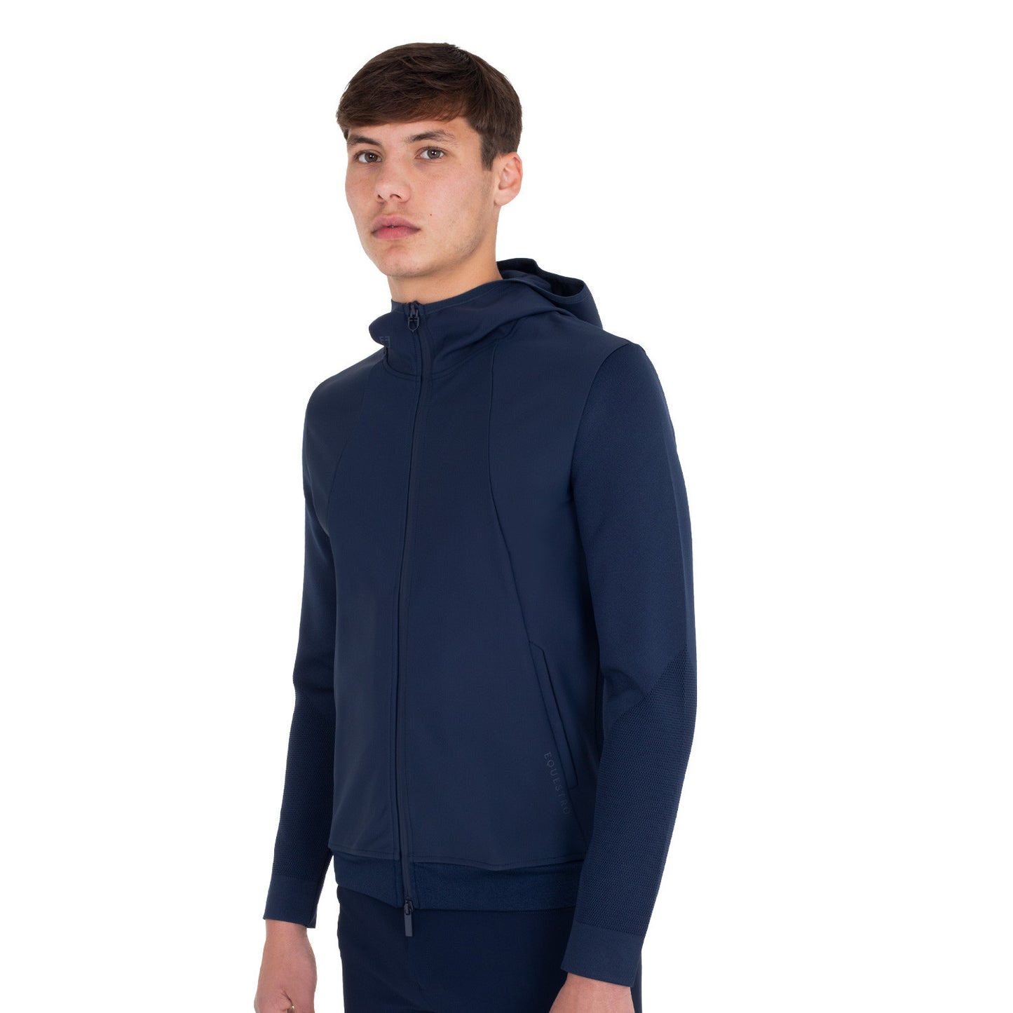 Sudadera técnica de hombre con capucha e inserciones de micromalla Equestro