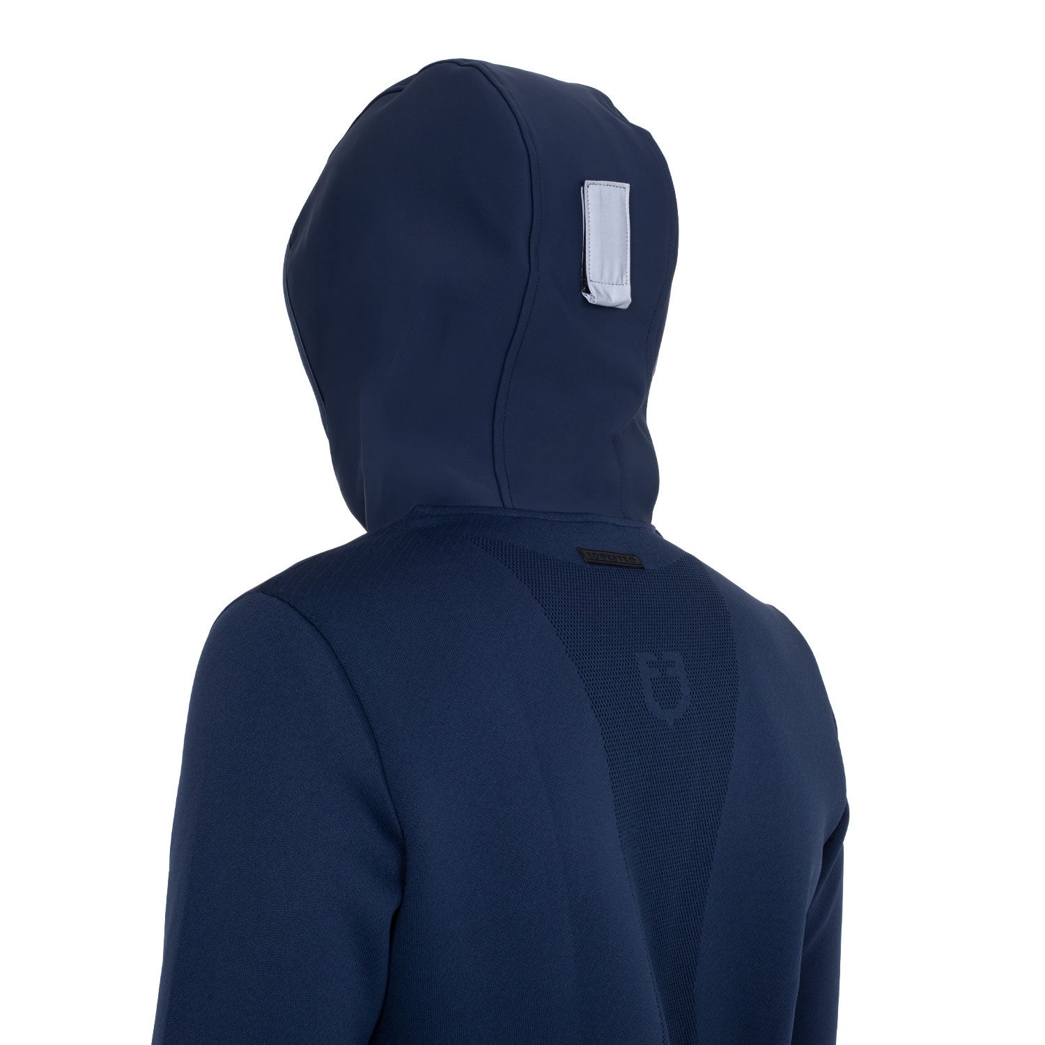 Sudadera técnica de hombre con capucha e inserciones de micromalla Equestro - Navy Blazer