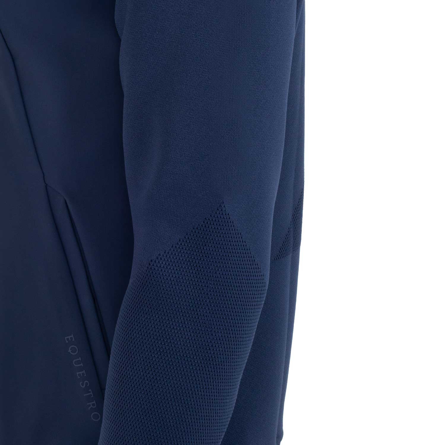 Sudadera técnica de hombre con capucha e inserciones de micromalla Equestro - Navy Blazer