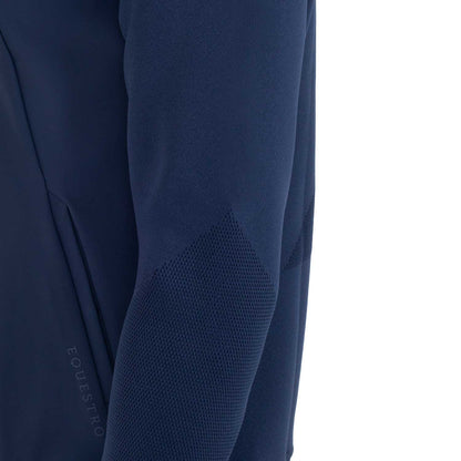 Sudadera técnica de hombre con capucha e inserciones de micromalla Equestro - Navy Blazer
