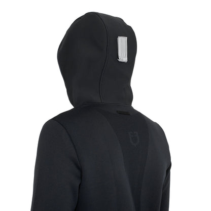 Sudadera técnica de hombre con capucha e inserciones de micromalla Equestro - Negro