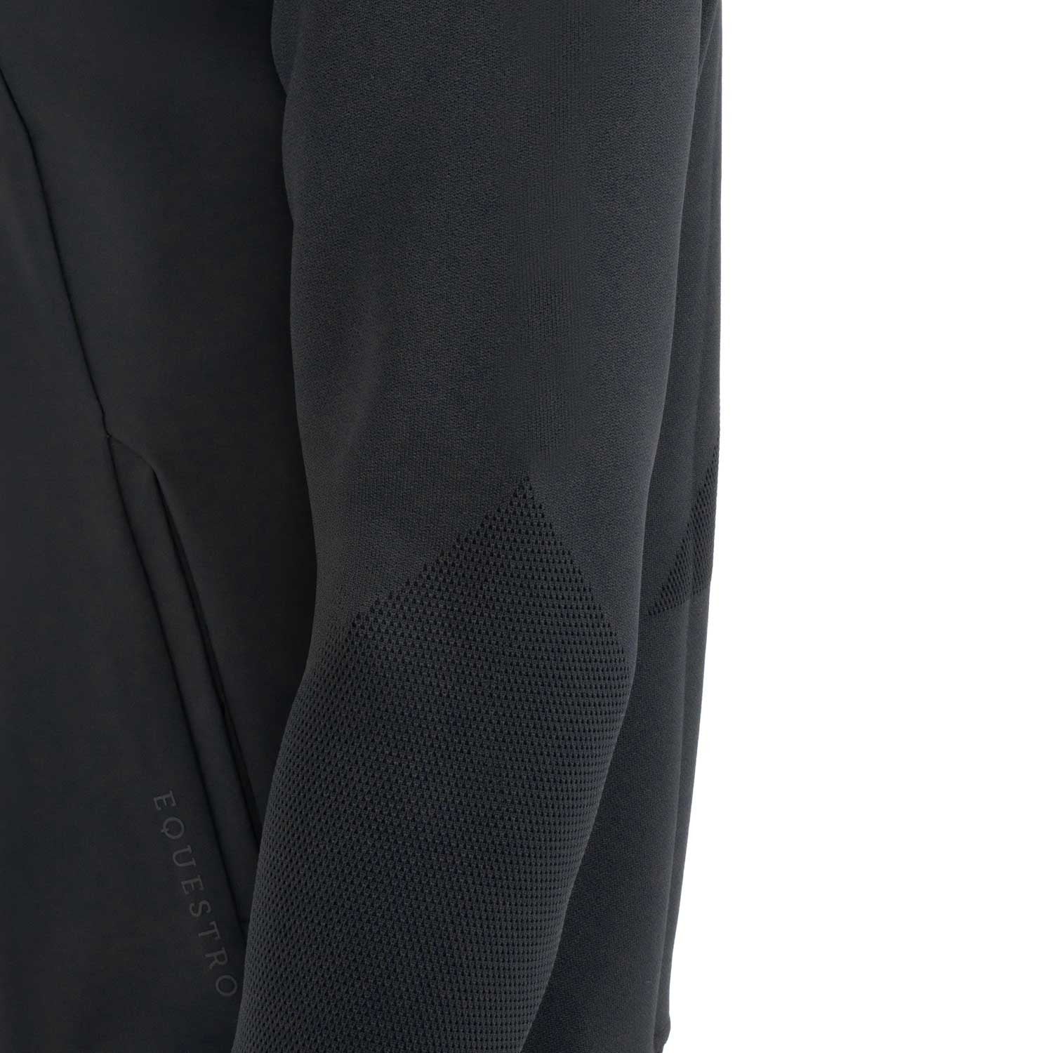 Sudadera técnica de hombre con capucha e inserciones de micromalla Equestro - Negro