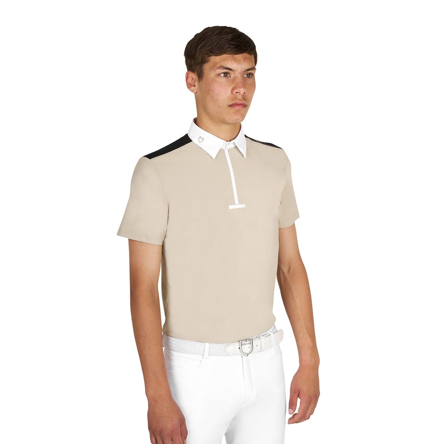 Polo hombre concurso slim fit manga corta Equestro - Oxford Tan