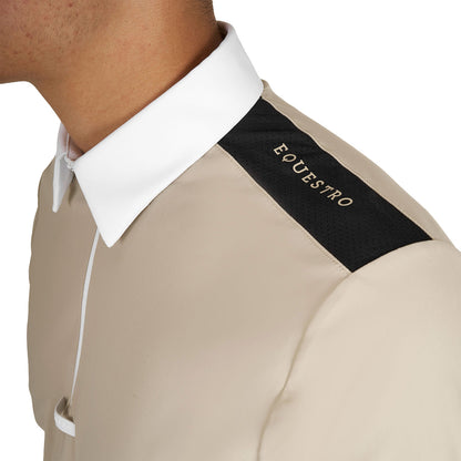 Polo hombre concurso slim fit manga corta Equestro - Oxford Tan