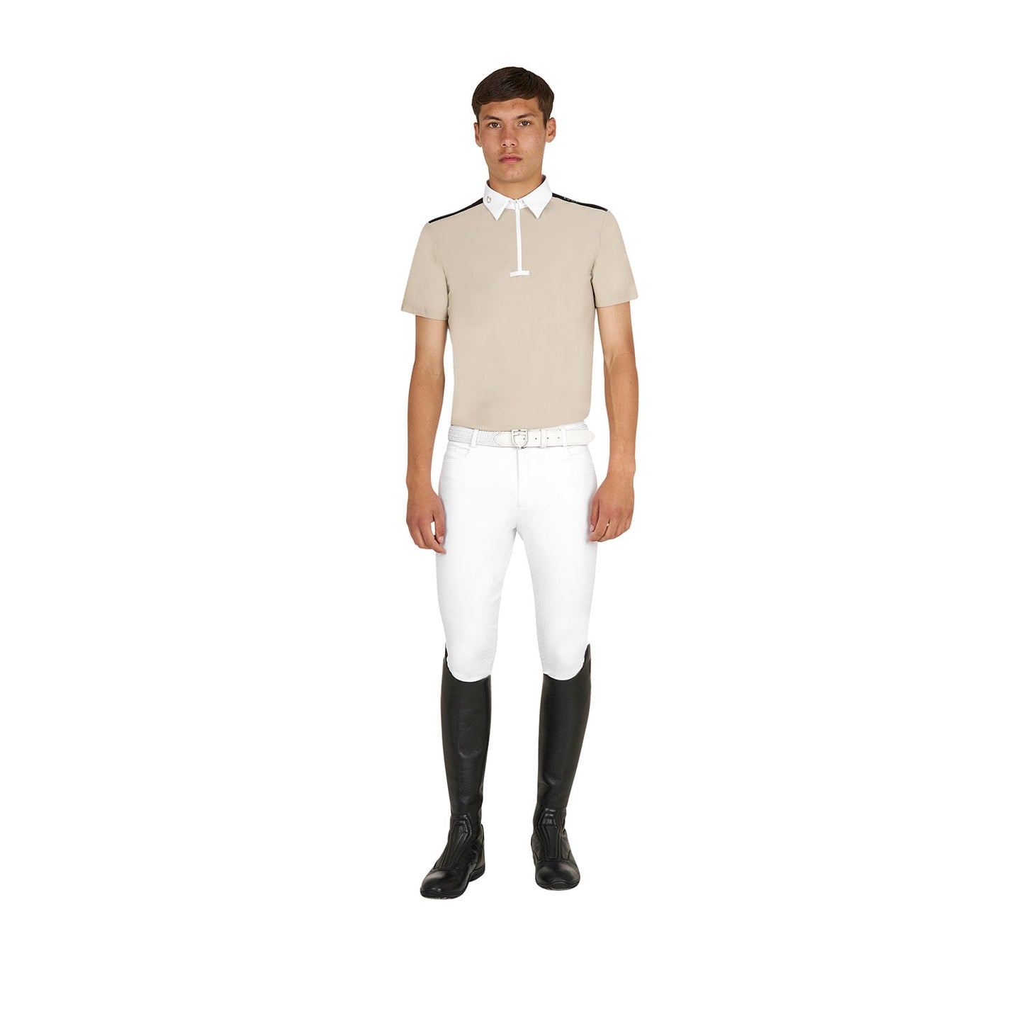 Polo hombre concurso slim fit manga corta Equestro - Oxford Tan