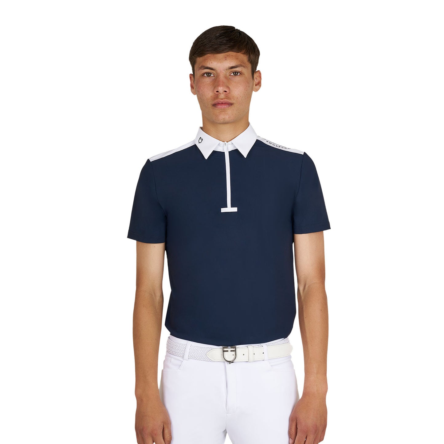Polo hombre concurso slim fit manga corta Equestro - Navy Blazer