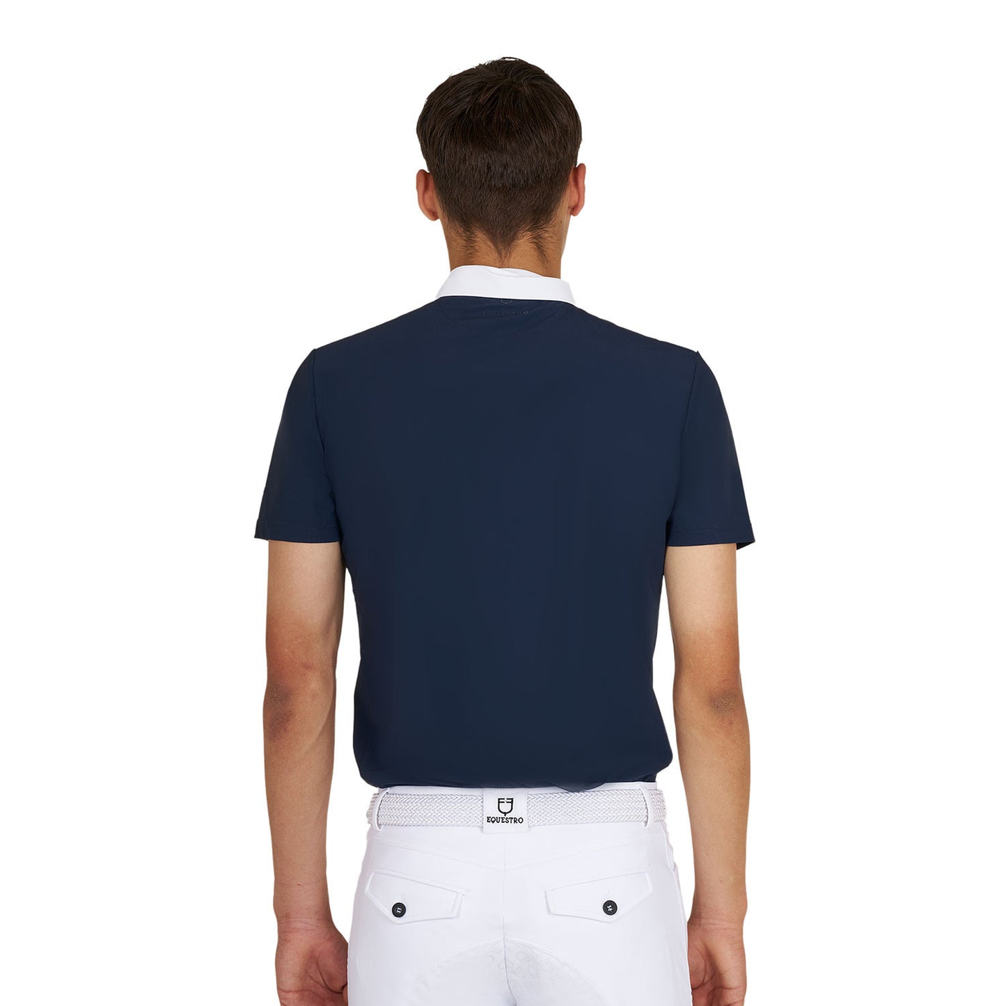 Polo hombre concurso slim fit manga corta Equestro - Navy Blazer