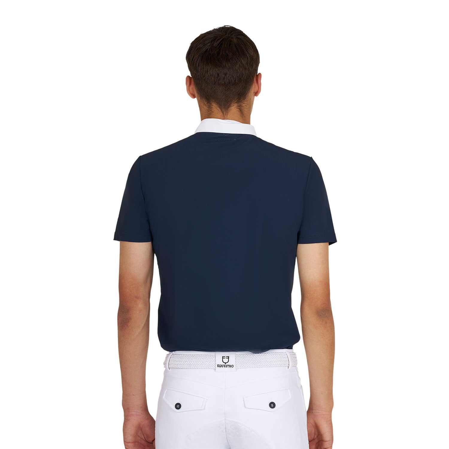 Polo hombre concurso slim fit manga corta Equestro - Navy Blazer