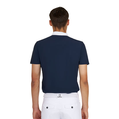 Polo hombre concurso slim fit manga corta Equestro - Navy Blazer