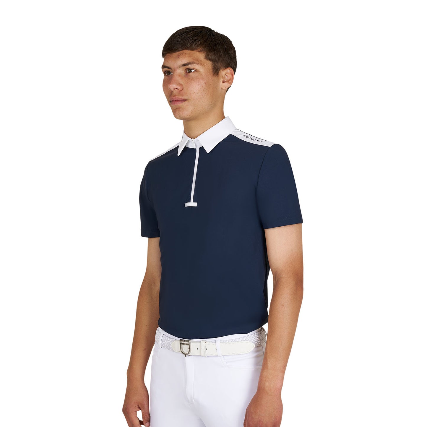 Polo hombre concurso slim fit manga corta Equestro - Navy Blazer