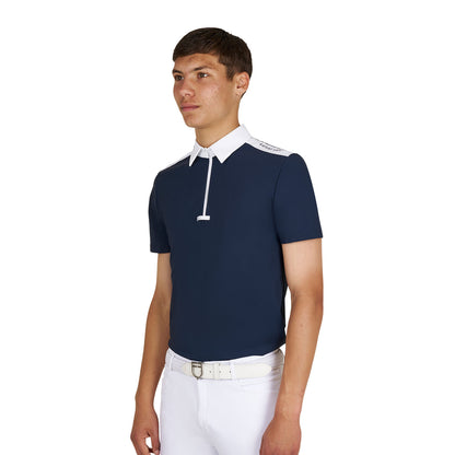 Polo hombre concurso slim fit manga corta Equestro - Navy Blazer