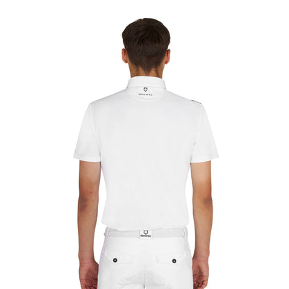 Polo hombre concurso slim fit manga corta Equestro - Blanco