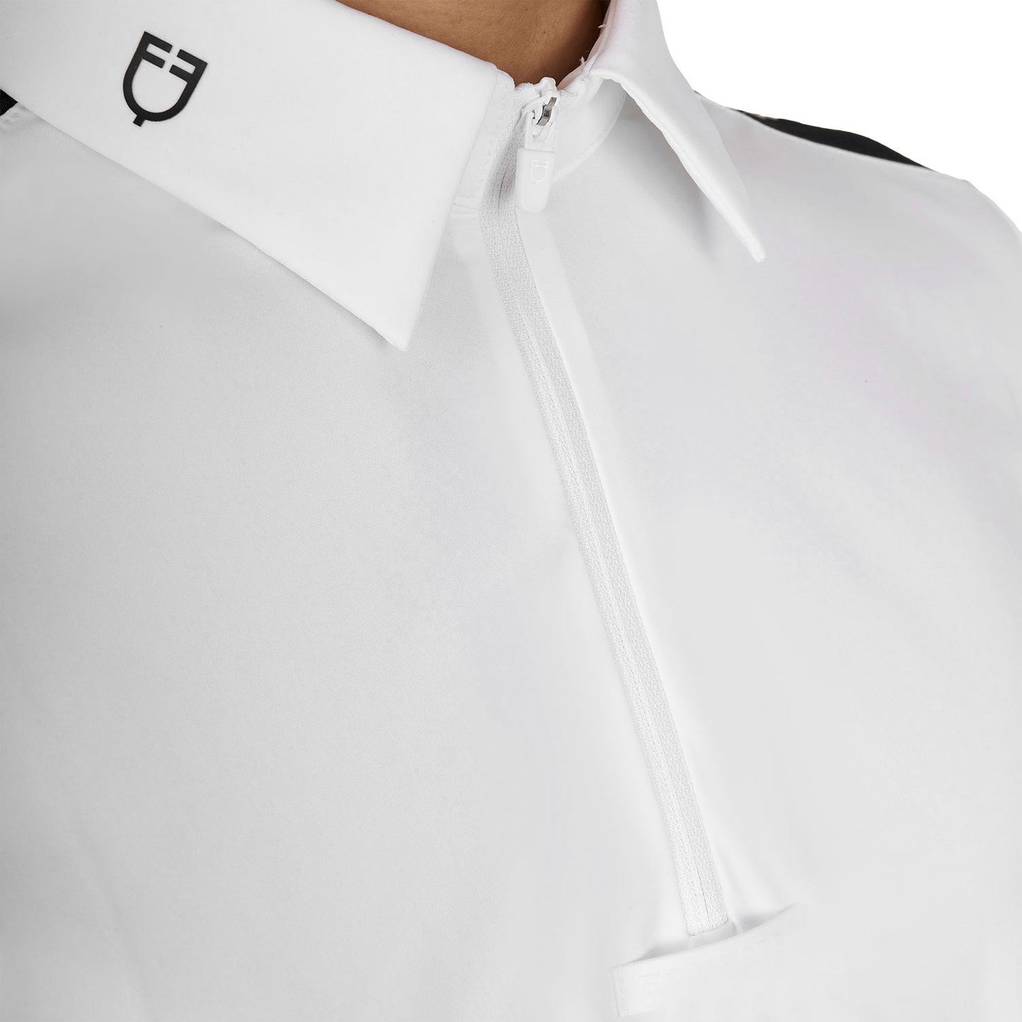 Polo hombre concurso slim fit manga corta Equestro - Blanco